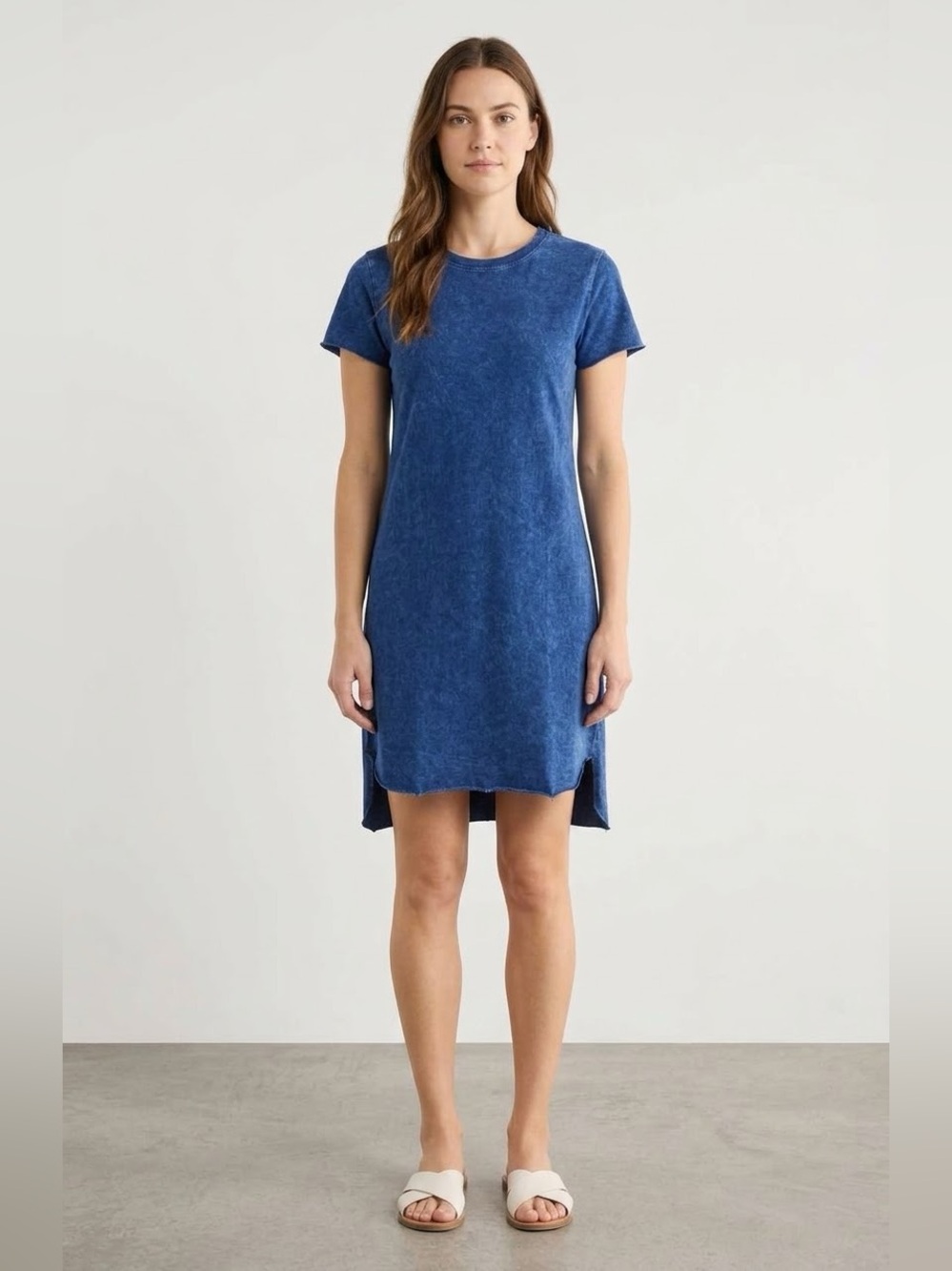 NWT Frank & Eileen Mini Harper Perfect T-Shirt Dress Sz X-Small in INDIGO MINERA